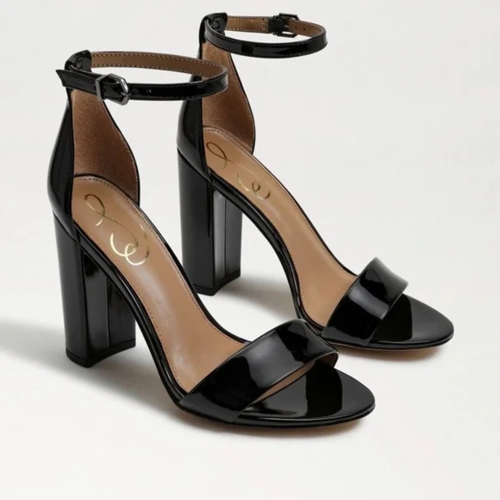 Sam Edelman Yaro Black Block Heel Sandal Size 8.5 - Picture 2 of 4